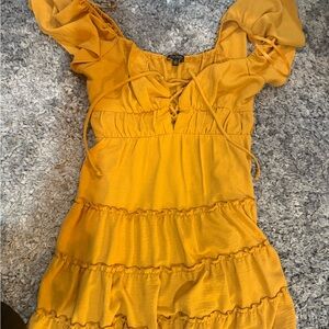 City Studio Yellow Ruffled Dress